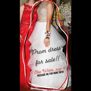 Ellie Wilde Prom Dress (white and gold)